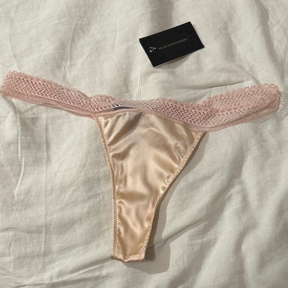 Kiki De Montparnasse Cream Lace Thong